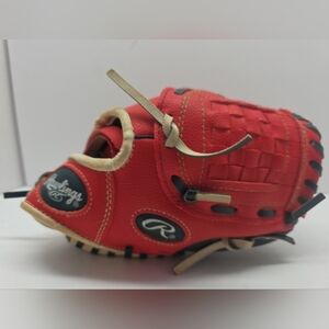 Rawlings Red and Tan Kids Baseball Glove